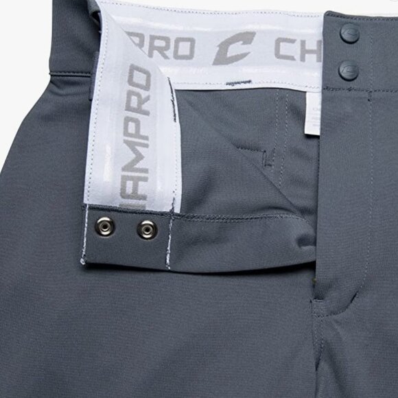 CHAMPRO Men's Standard Adult Triple Crown Open Bottom Pant, Graphite - Picture 4 of 7
